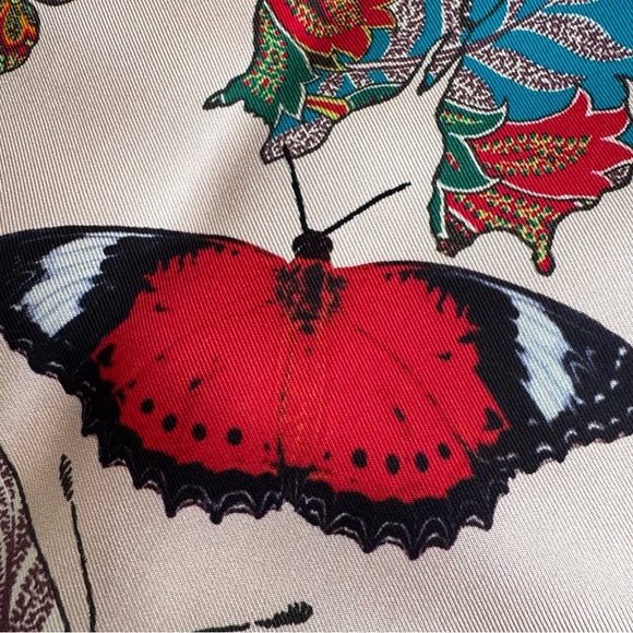 Echo Give Me Butterflies Limited Edition Square Silk Signed Blush Scarf 35”x35” - Picture 13 of 15